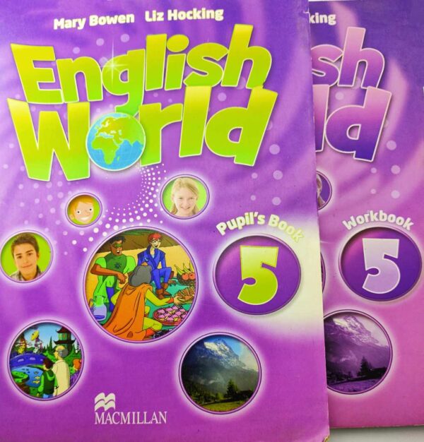 English World 5 for fifth grade 2 books and a CD: كتاب عالم الإنجليزية للصف الخامس الابتدائي